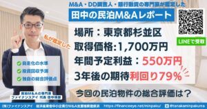 民泊投資物件|東京都杉並区|期待利回り79%|投資回収3.5年|価格1700万円