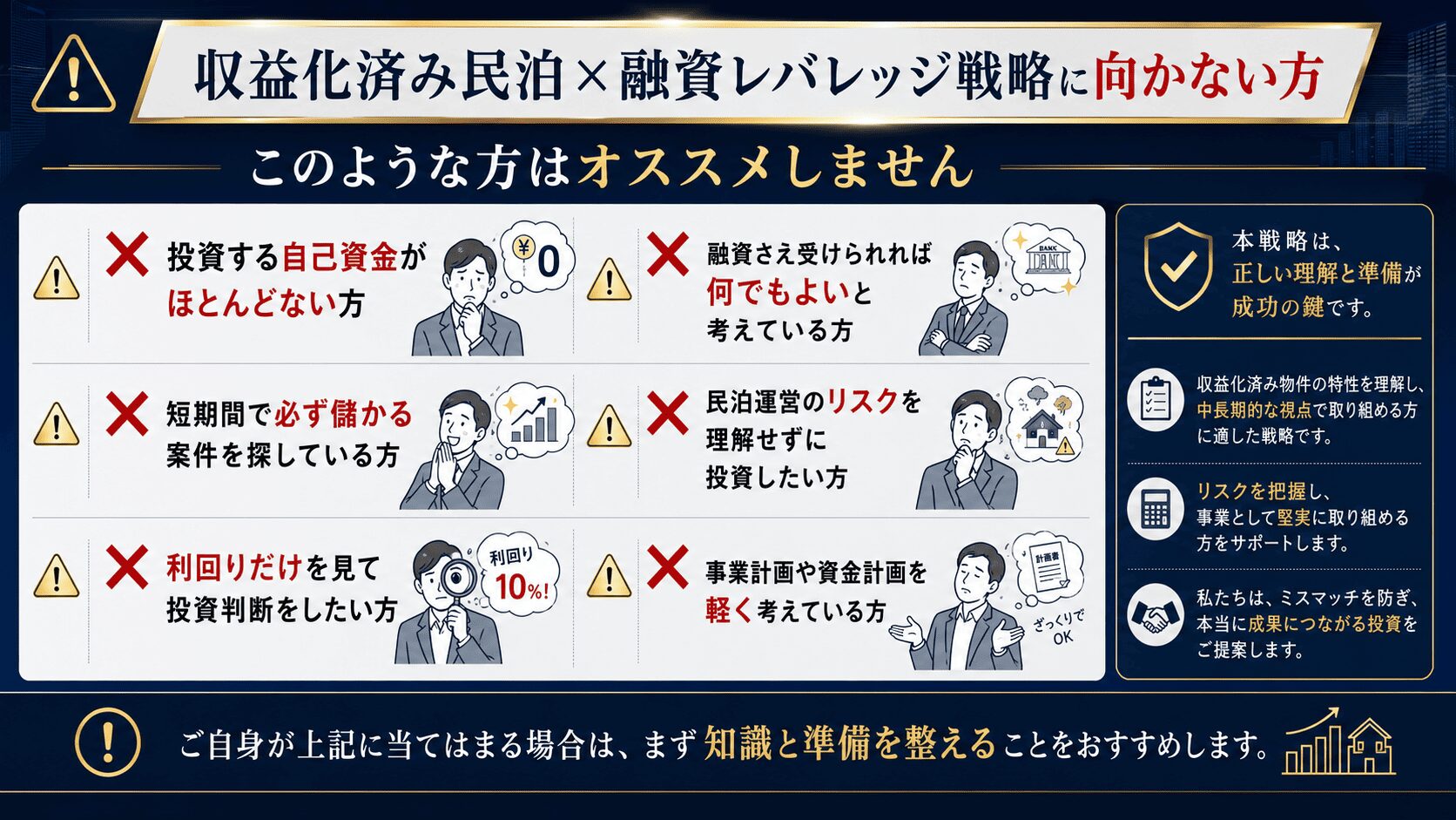 収益化済み民泊投資に向いていない方