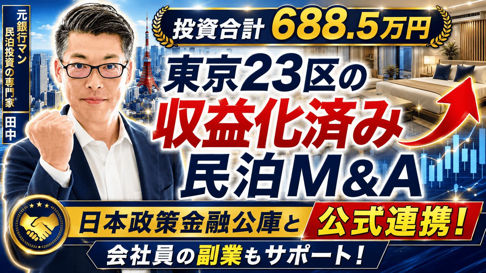 【東京23区の民泊M&A】投資688.5万円・年間予定利益120万円は買いか？元銀行マンが収益化済み民泊を徹底鑑定