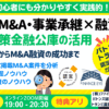 M&A融資と起業と事業承継のセミナー｜1月22日